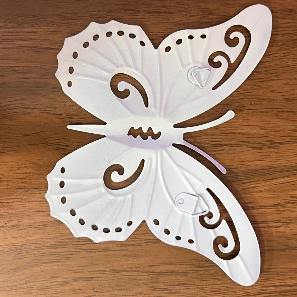 Butterfly Wall Decor Art 8pc Set Multi Color Metal Whimsical Garden Decor